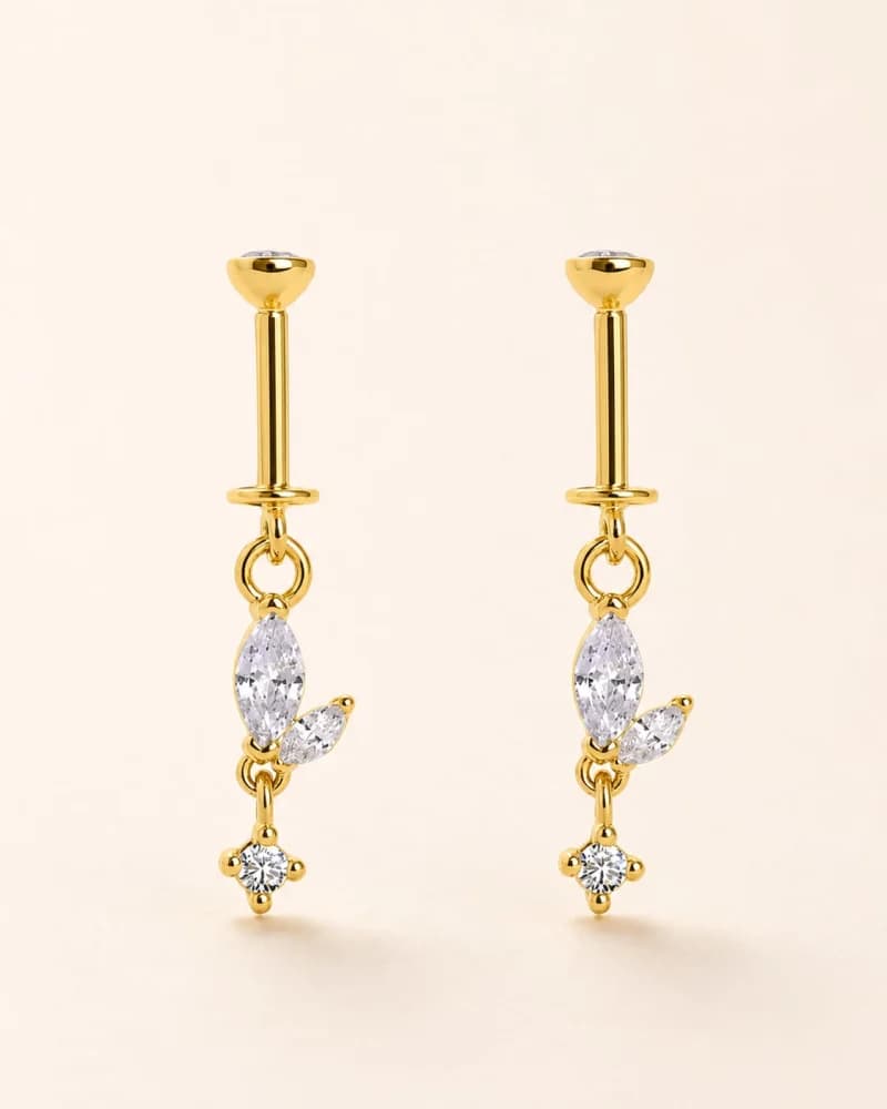 Elara Bloom Hanging Earrings — alternate view