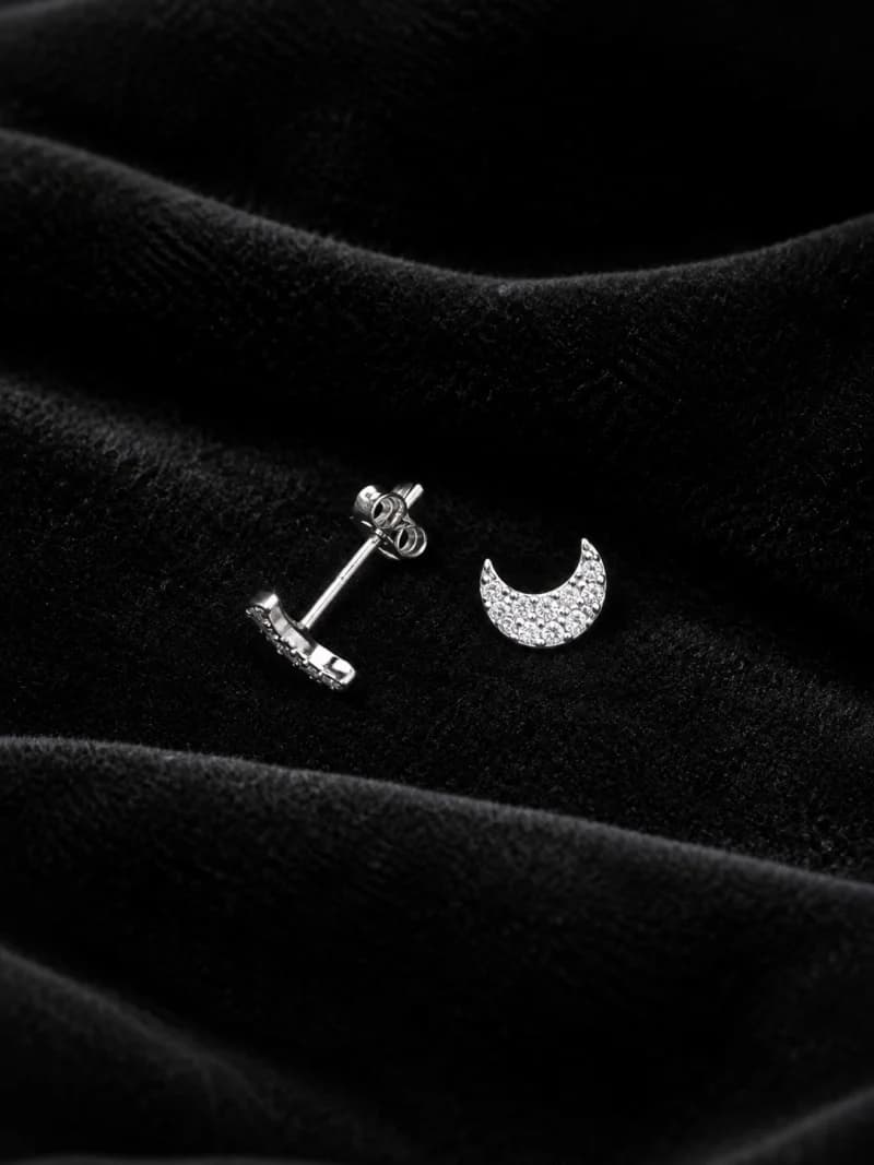 Selene Pavé Crescent Stud Earrings
